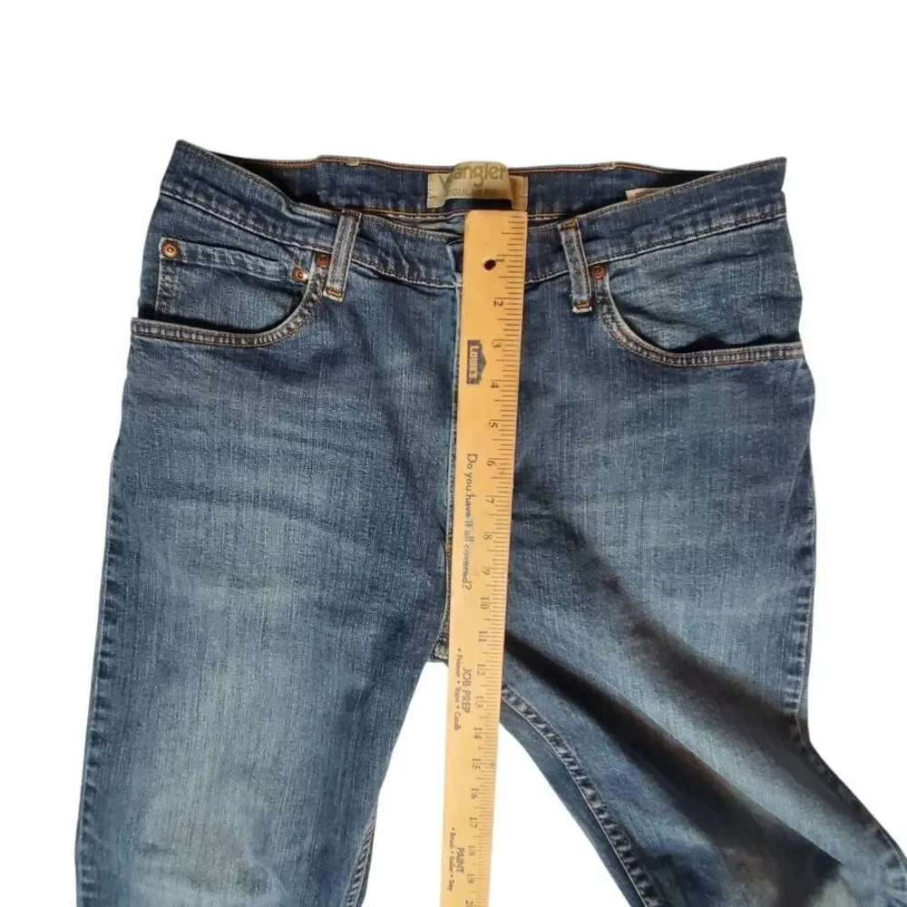 Wrangler Regular Fit Flex Jeans Men’s 34x32 Blue Medium Wash Straight Leg Denim